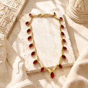 Gold-Tone Clear Crystal-Style Statement Necklace