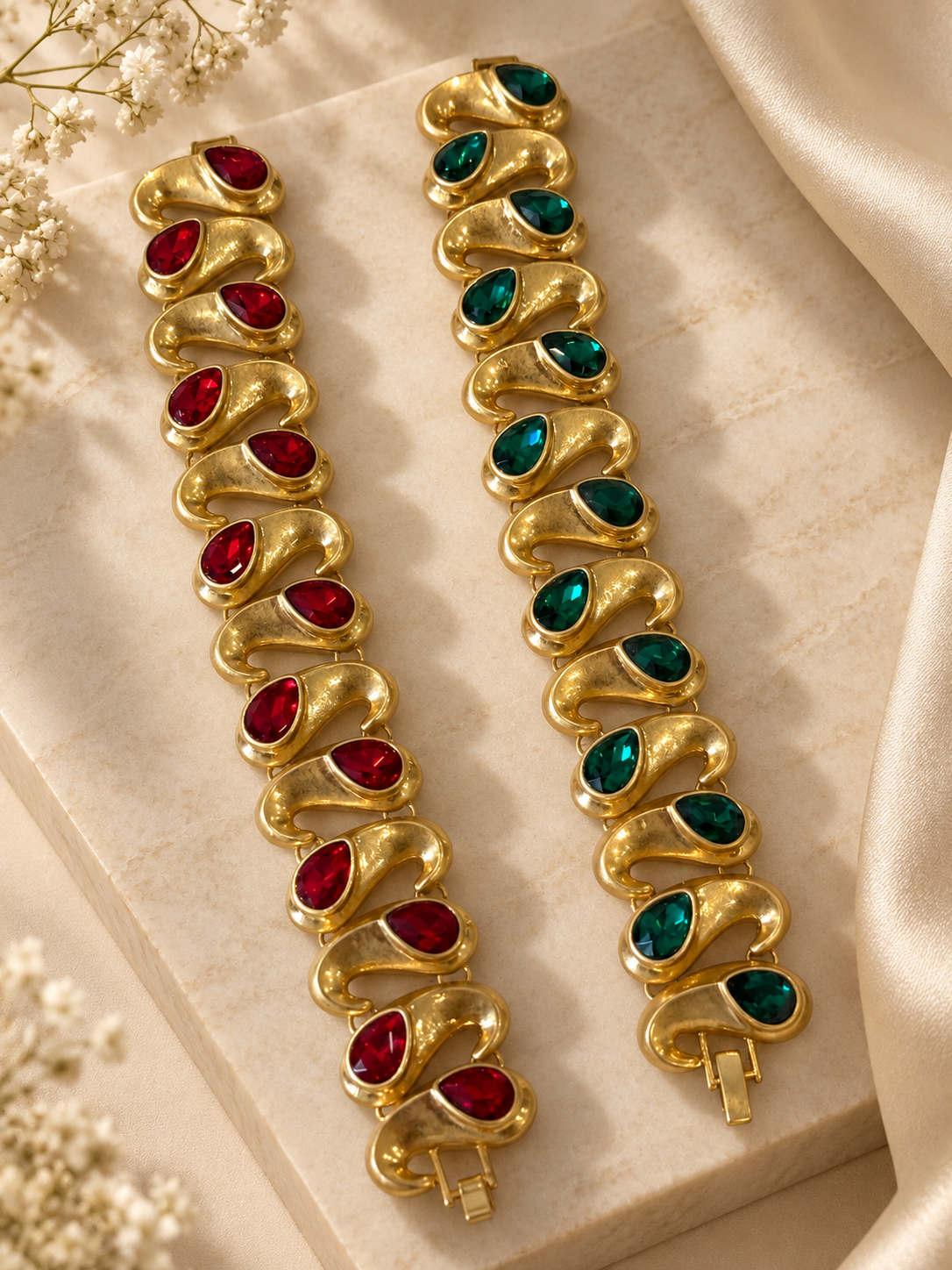 Gold-Tone Faceted Accent Necklace & Bracelet Set