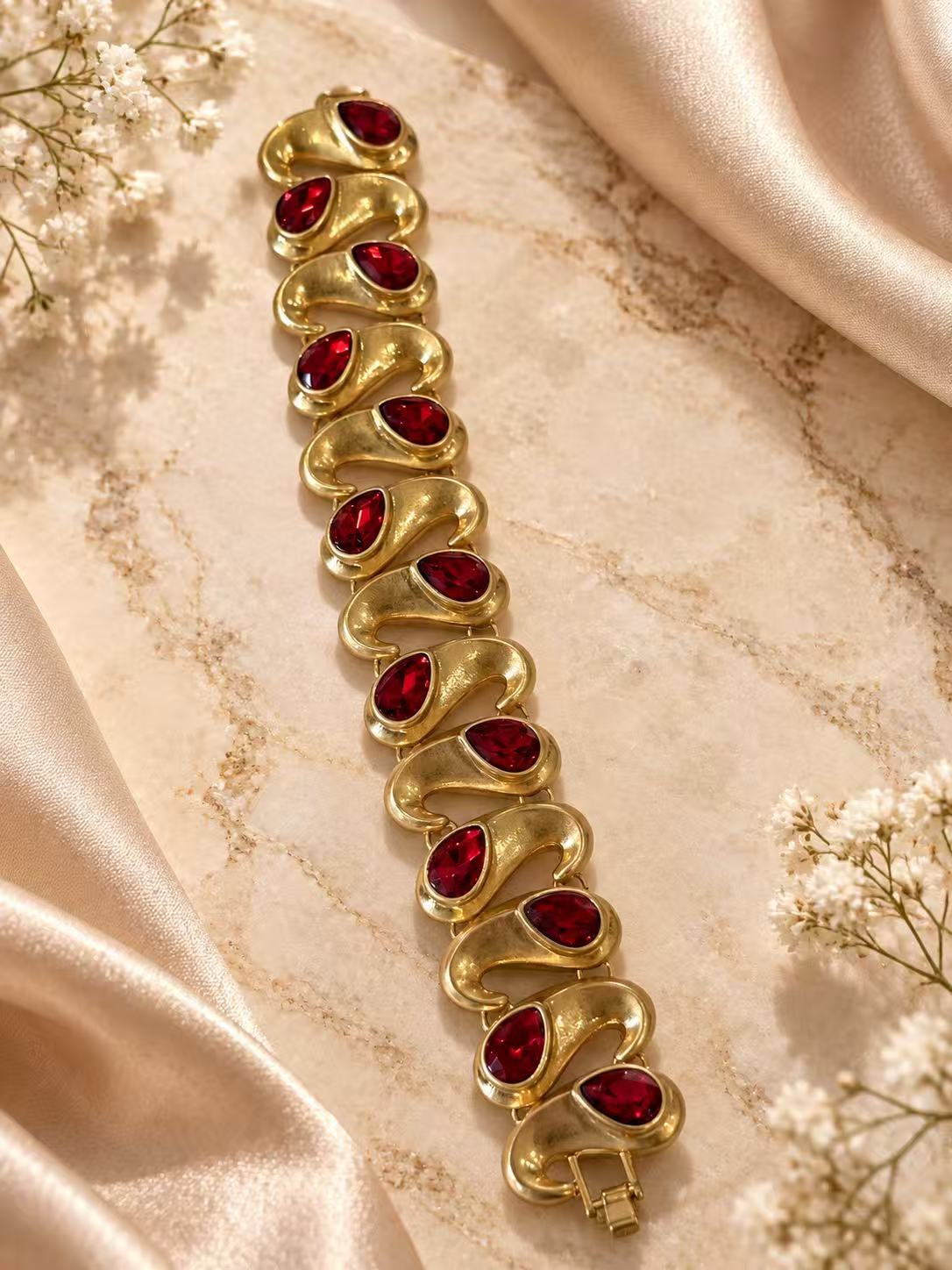 Gold-Tone Faceted Accent Necklace & Bracelet Set