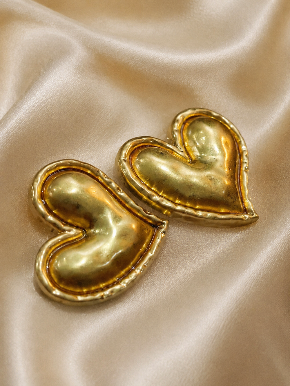 Small Sunburst Heart Clip-On Earrings