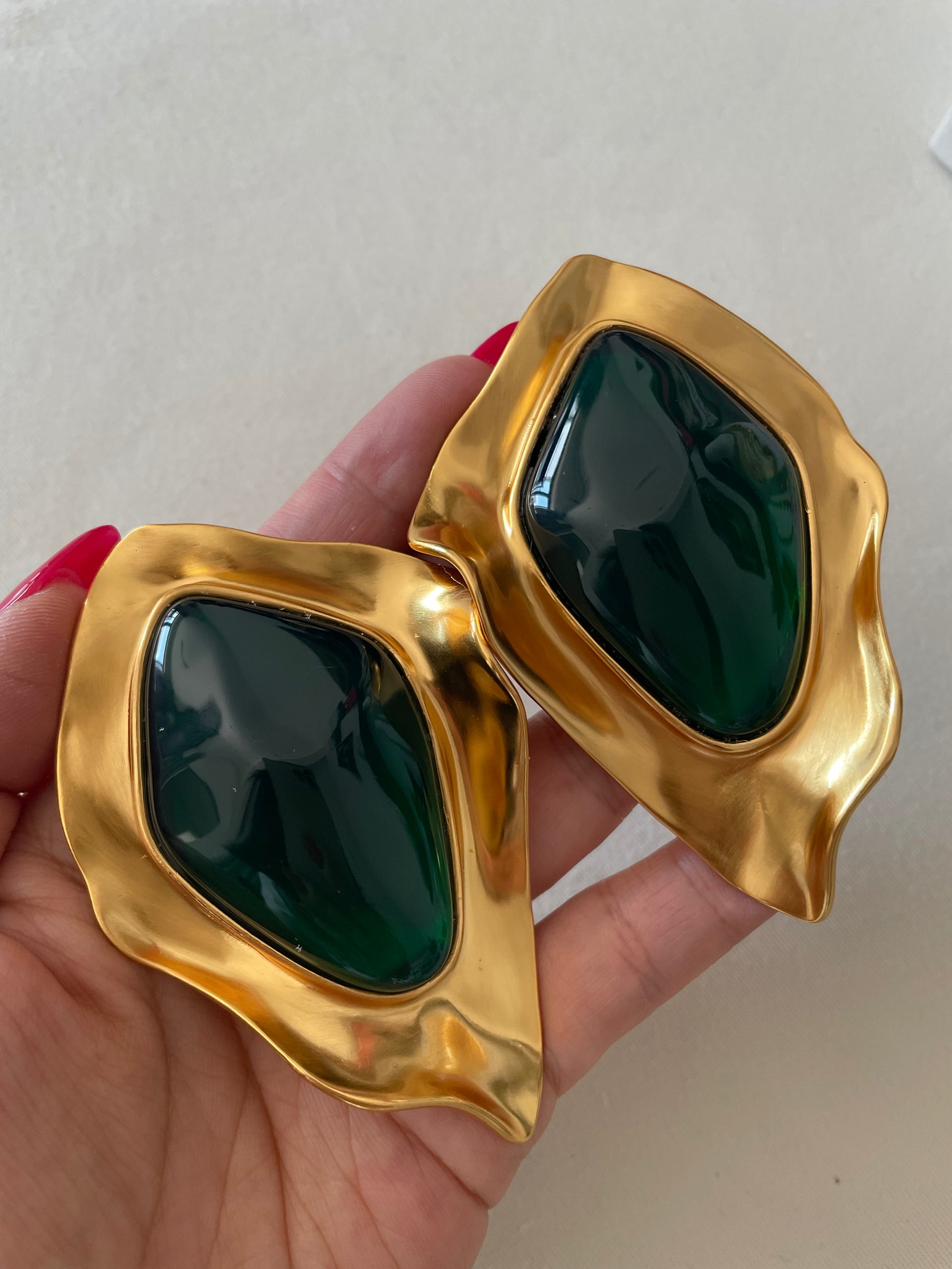 Gold-Tone Multicolor Sculptural Clip-On Earrings