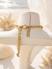 Gold-tone floral statement necklace back clasp and adjustable chain detail
