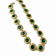 Gold-tone textured faceted color-link necklace, Color 1