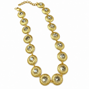 Gold-tone textured faceted color-link necklace, Color 4
