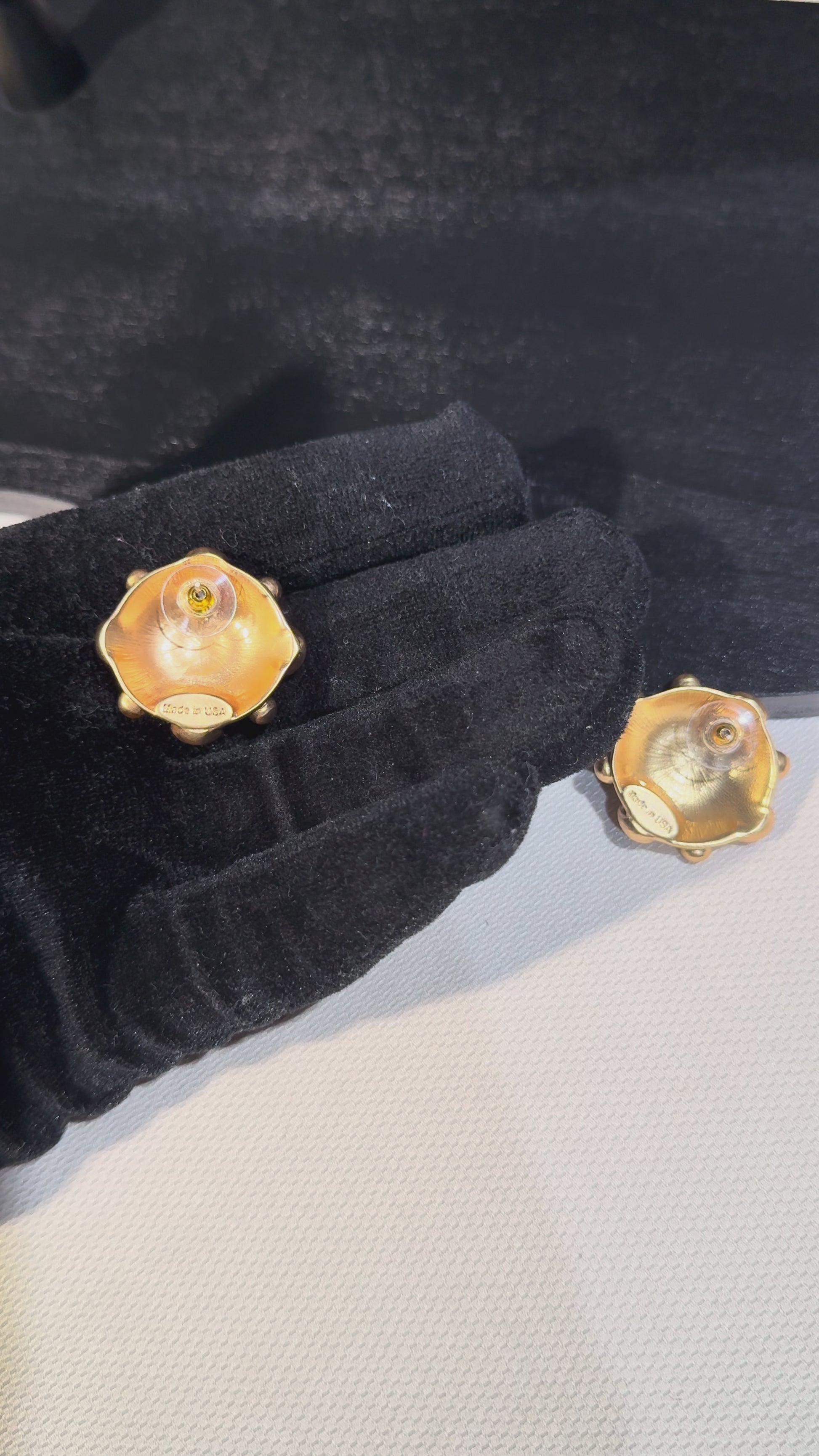 Gold-Tone Sun Motif Statement Earrings with Ivory Accents