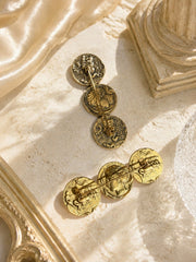 Gold-tone and silver-tone double-sided coin-style brooch back with pin