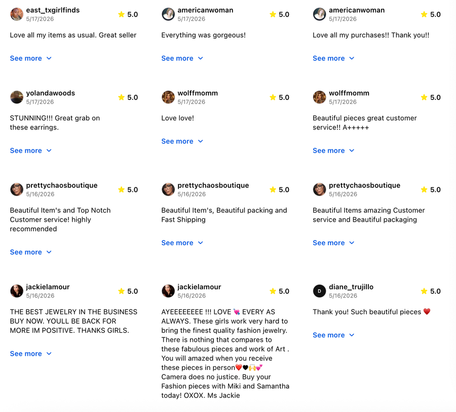 Whatnot customer review showing consistent quality feedback